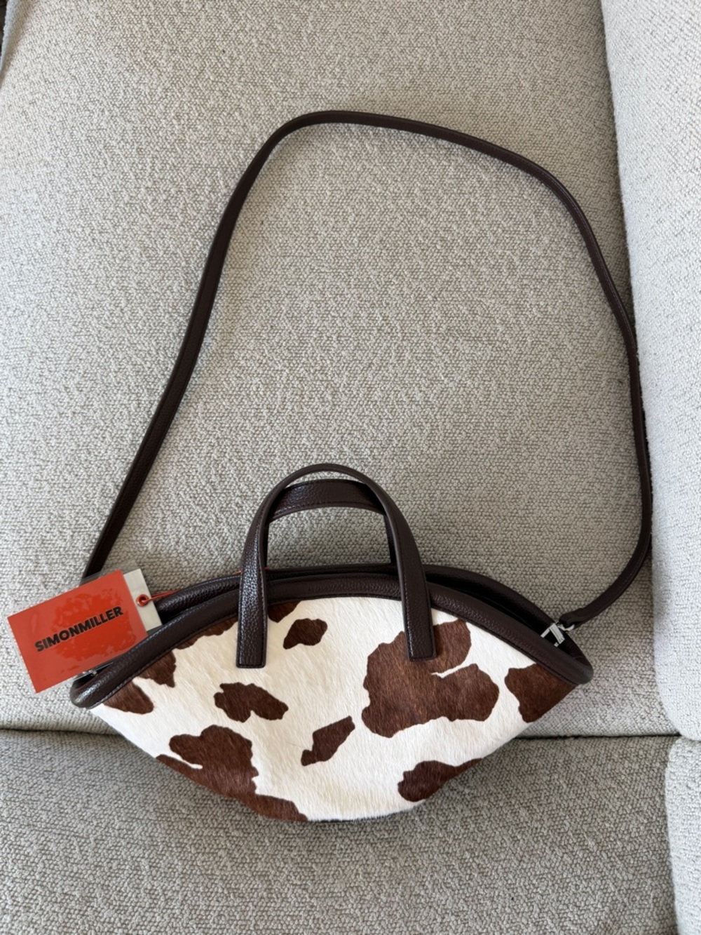 Simon miller Mercado Mini Tote Bag in Cow Print - Picture 3 of 5